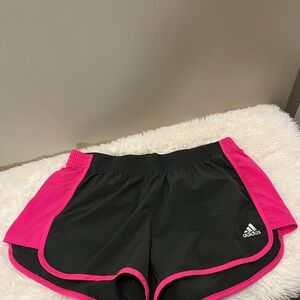 Adidas Women's Athletic Shorts Black with Pink Trim